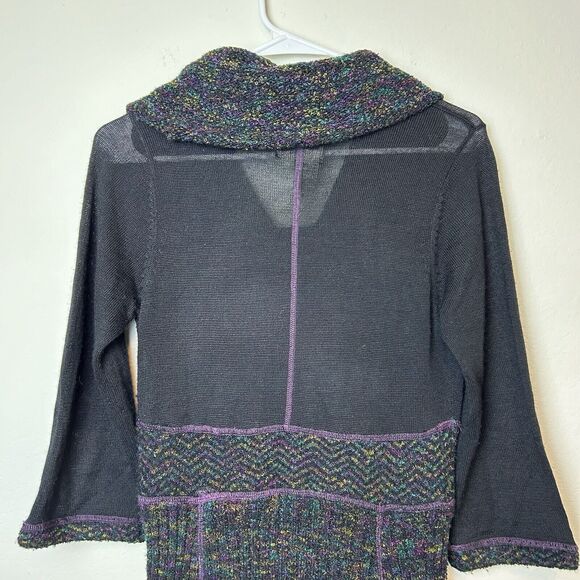 Anthropologie Curio Dress Women’s XS Black Purple Cowl Neck Whimsigoth Witchy - Picture 8 of 13
